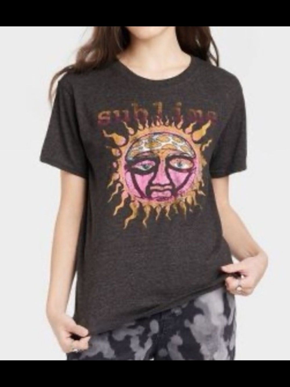 Sublime Sun Graphic Tee in Charcoal 0161
